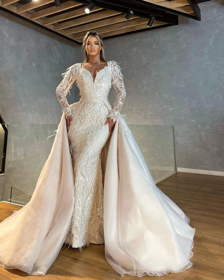 Aleena 2 in 1 Real Work  Wedding Dress