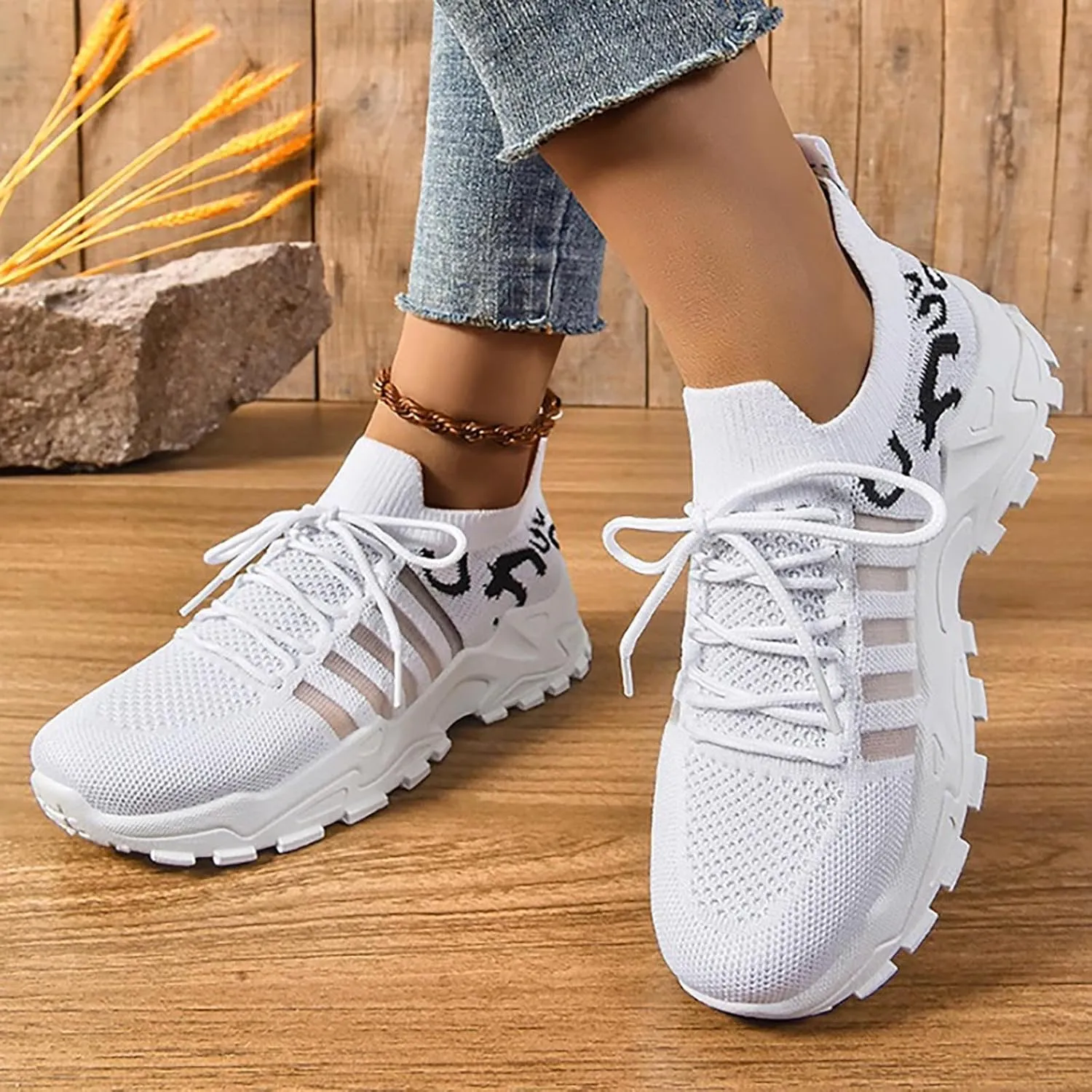 Athletic Shoes for Women Platform Breathable Mesh Sneakers Casual Comfortable Non Slip Summer Walking Sport Shoes