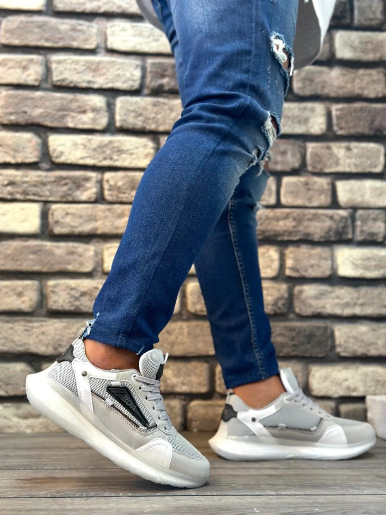 BA0313 Balloon Sole Comfortable Casual Gray Men's Sneakers Shoes