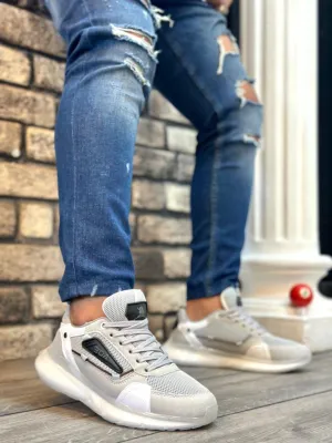 BA0313 Balloon Sole Comfortable Casual Gray Men's Sneakers Shoes