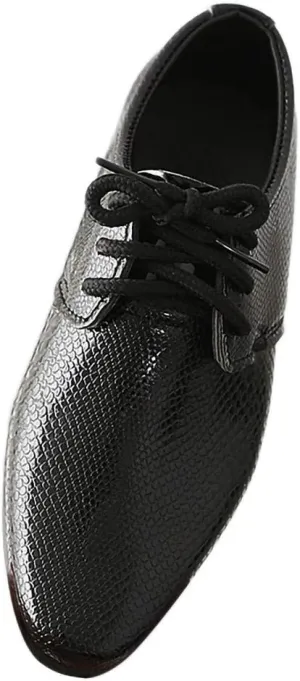 Boys Derb Leather Dress Shoes Pointed Toe Oxford Lce Up Part Performance Prom British Style Footwear for Kids
