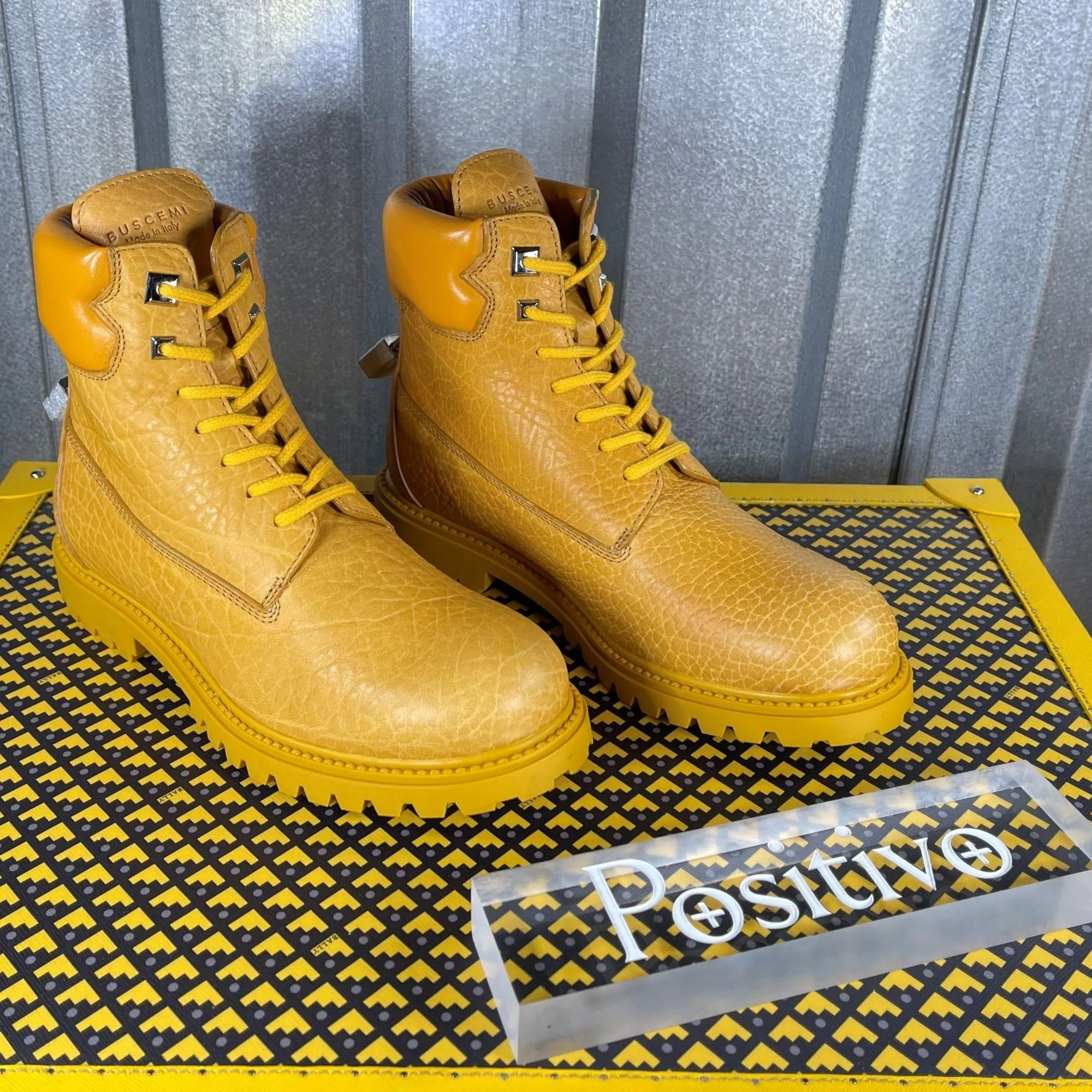 Buscemi Site Boot Yellow Leather Boots