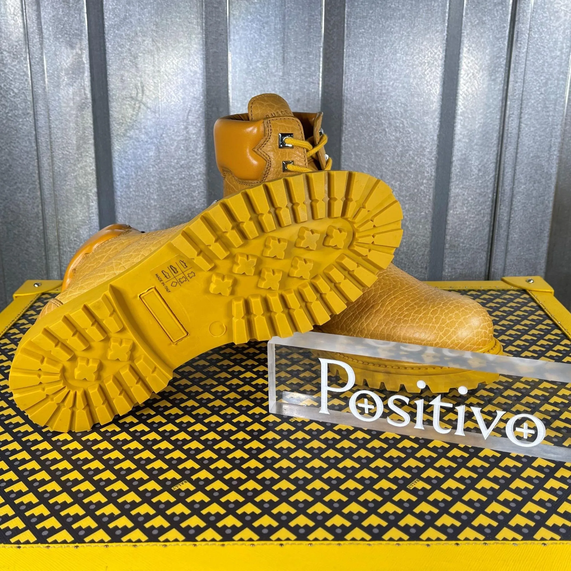 Buscemi Site Boot Yellow Leather Boots
