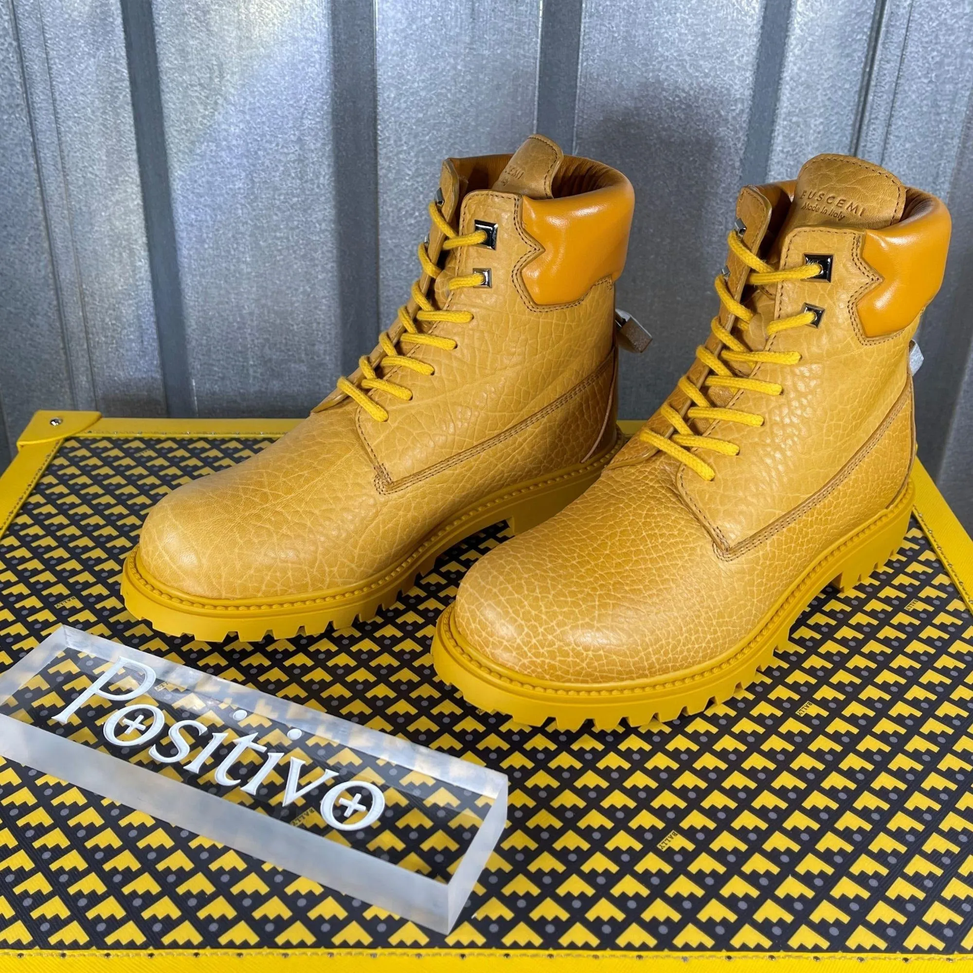Buscemi Site Boot Yellow Leather Boots