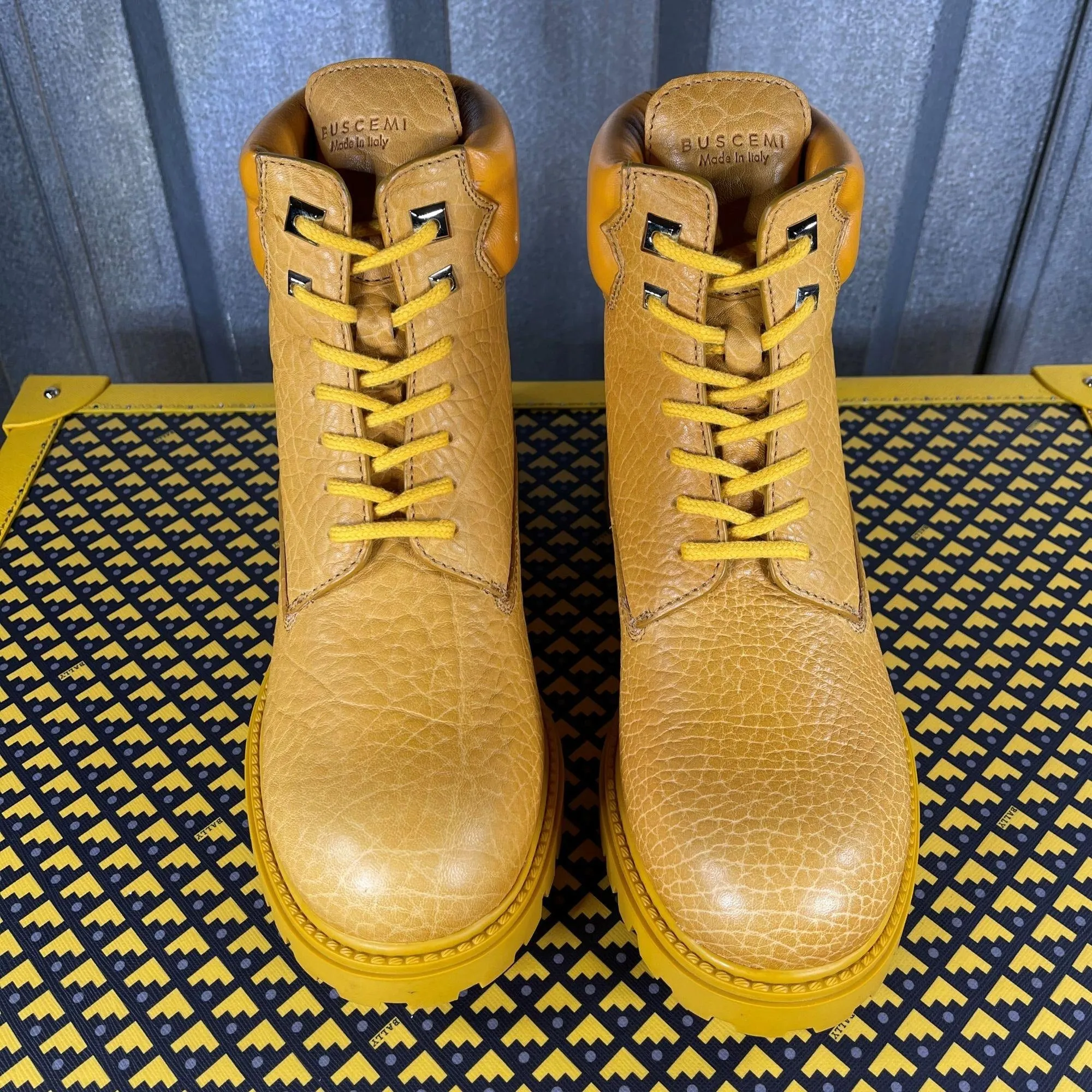 Buscemi Site Boot Yellow Leather Boots