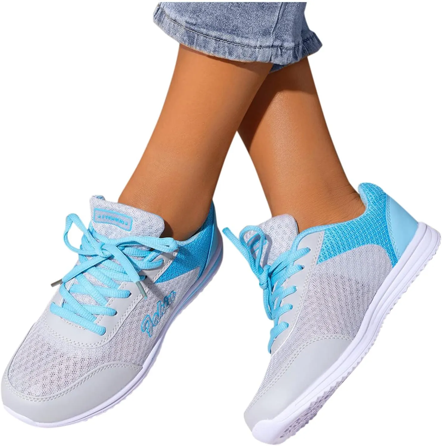 Comfortable Walking Shoes Women Breathable Mesh Lace Up Athletic Shoes Casual Fashion Lightweigh Non Slip Walking Shoes