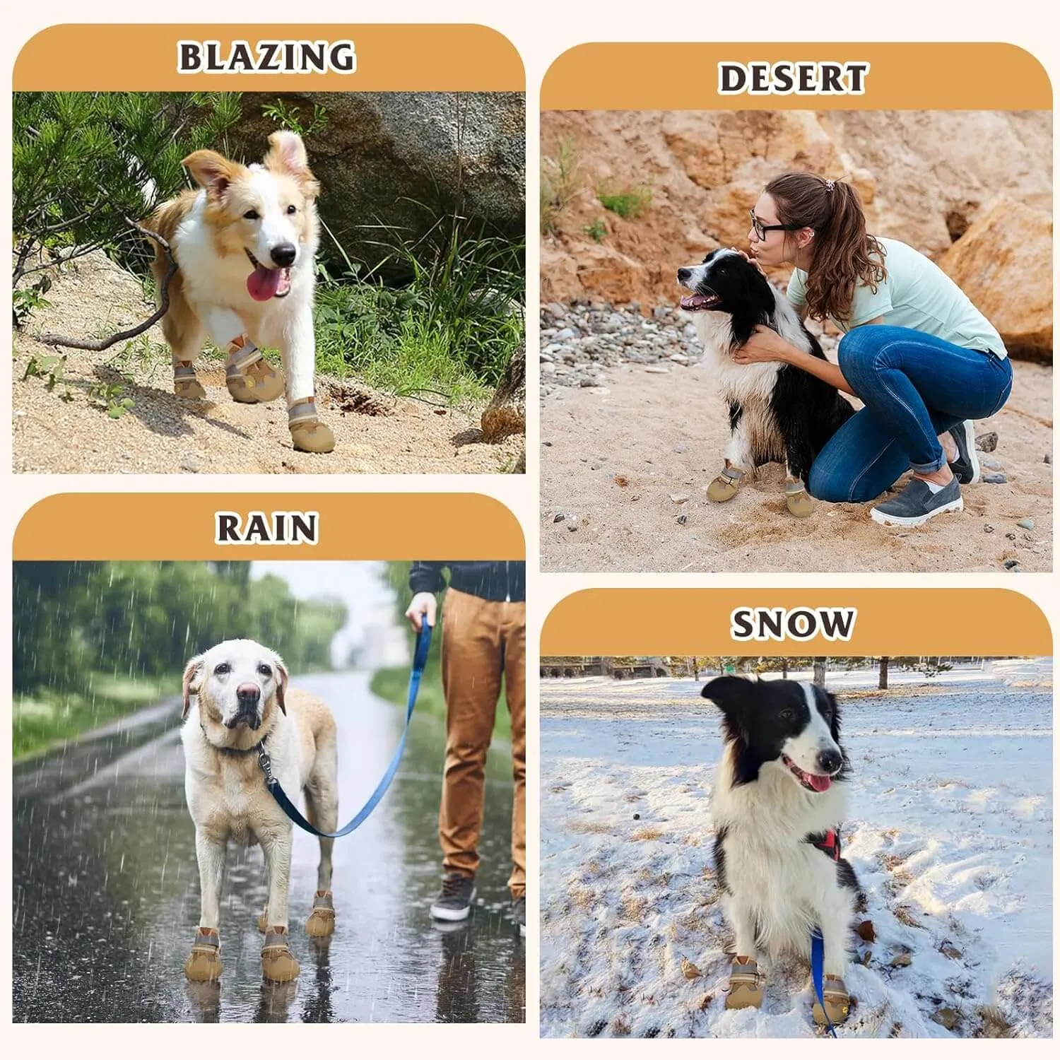 Dog Shoes, FISHOAKY Dog Shoes for Large Dogs)