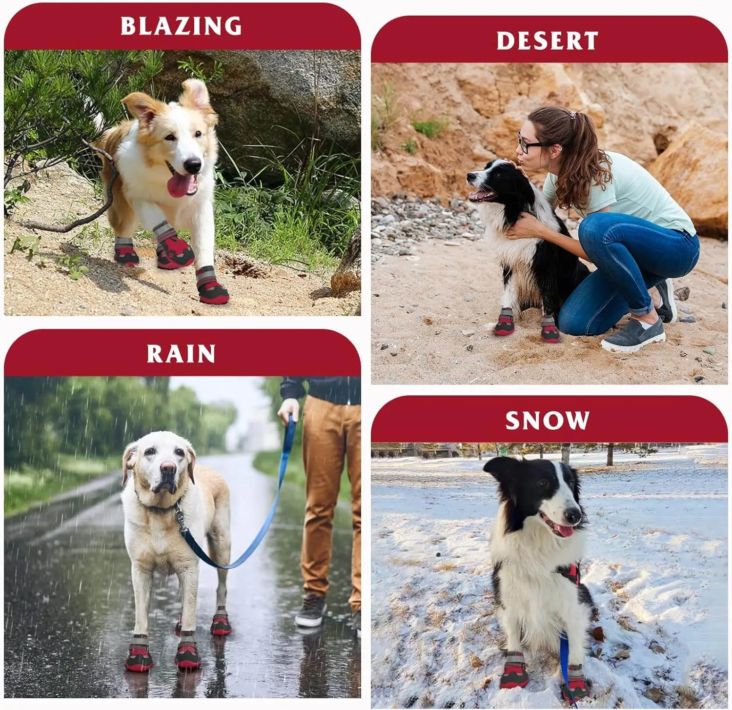 Dog Shoes, FISHOAKY Dog Shoes for Large Dogs)