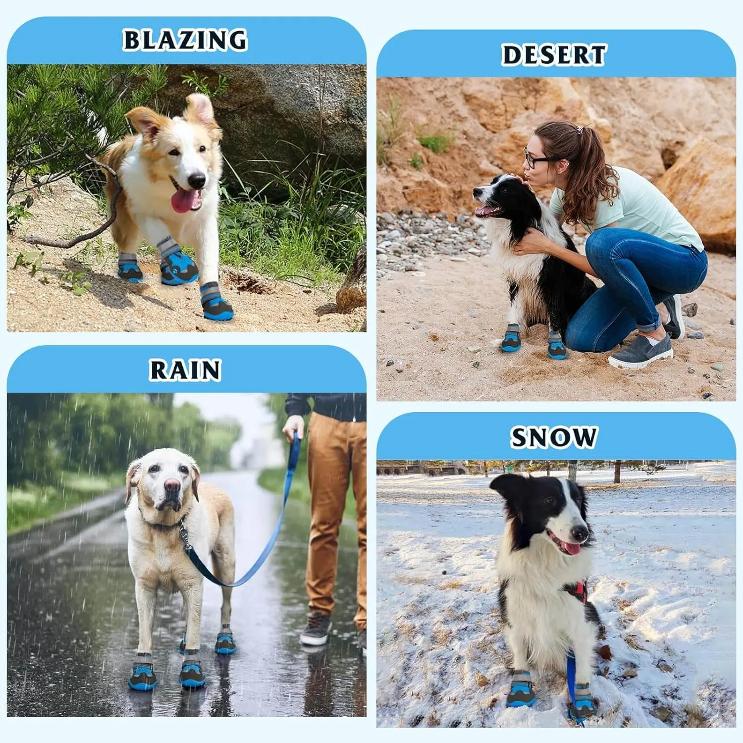 Dog Shoes, FISHOAKY Dog Shoes for Large Dogs)