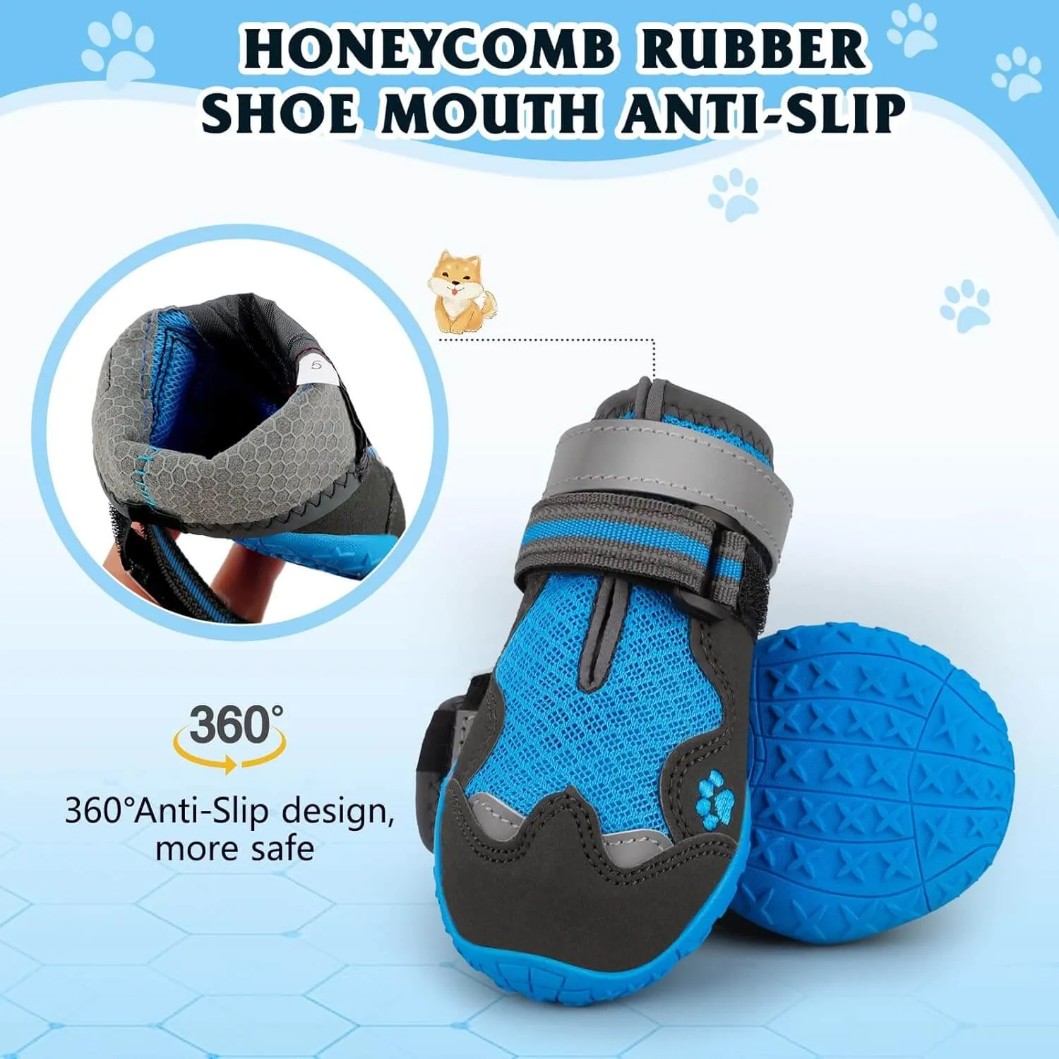 Dog Shoes, FISHOAKY Dog Shoes for Large Dogs)