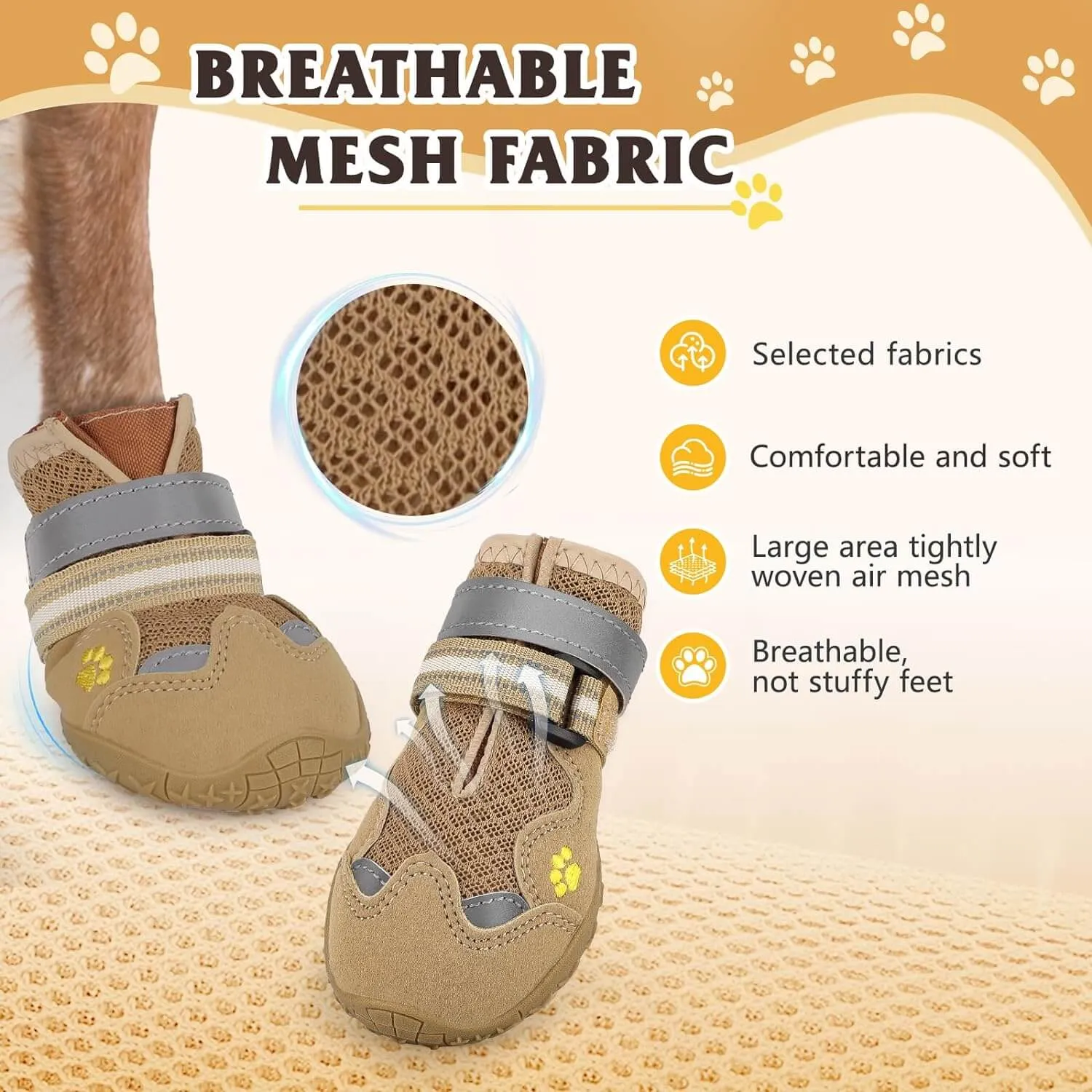 Dog Shoes, FISHOAKY Dog Shoes for Large Dogs)
