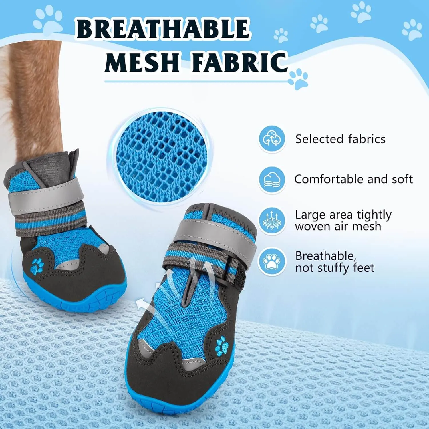 Dog Shoes, FISHOAKY Dog Shoes for Large Dogs)