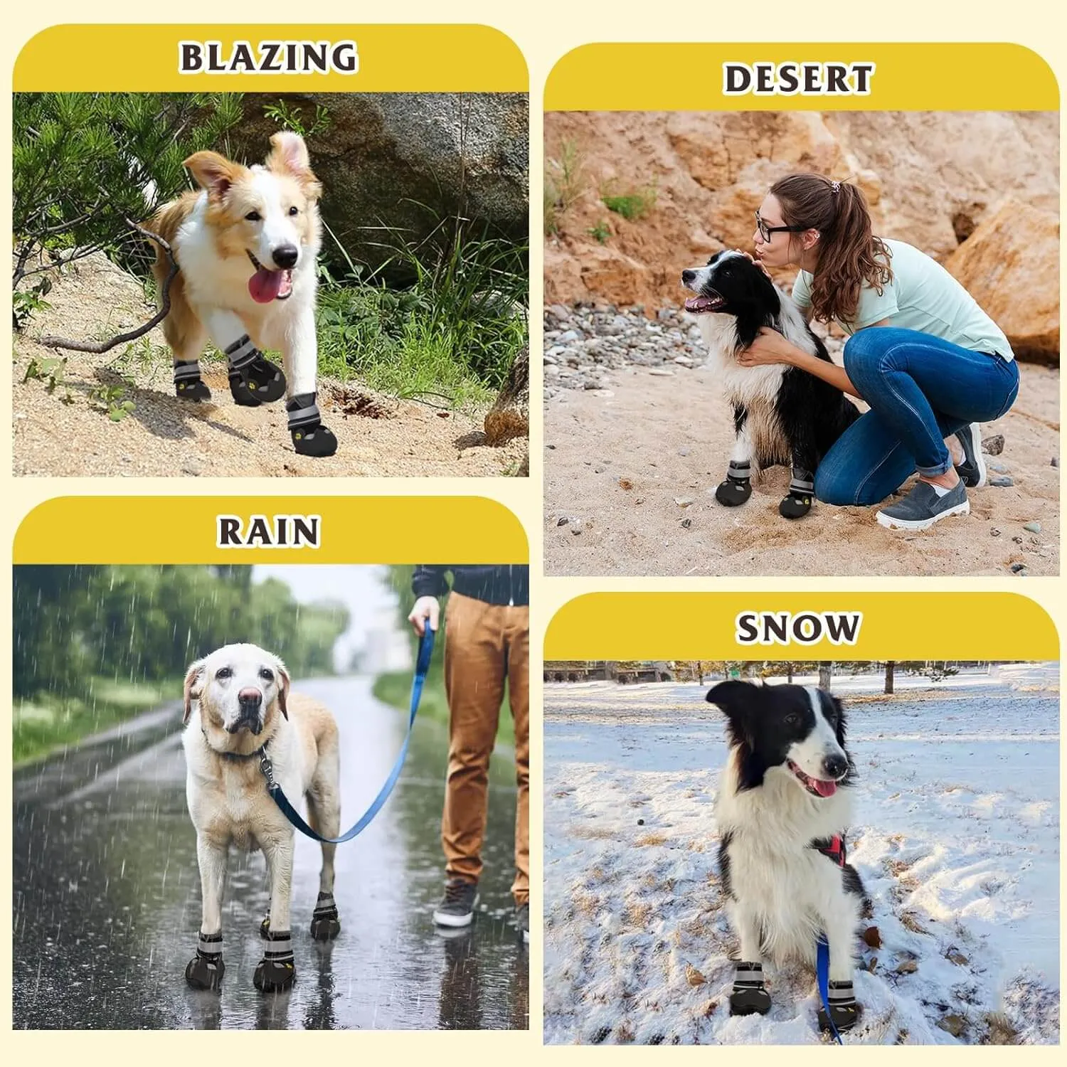 Dog Shoes, FISHOAKY Dog Shoes for Large Dogs)