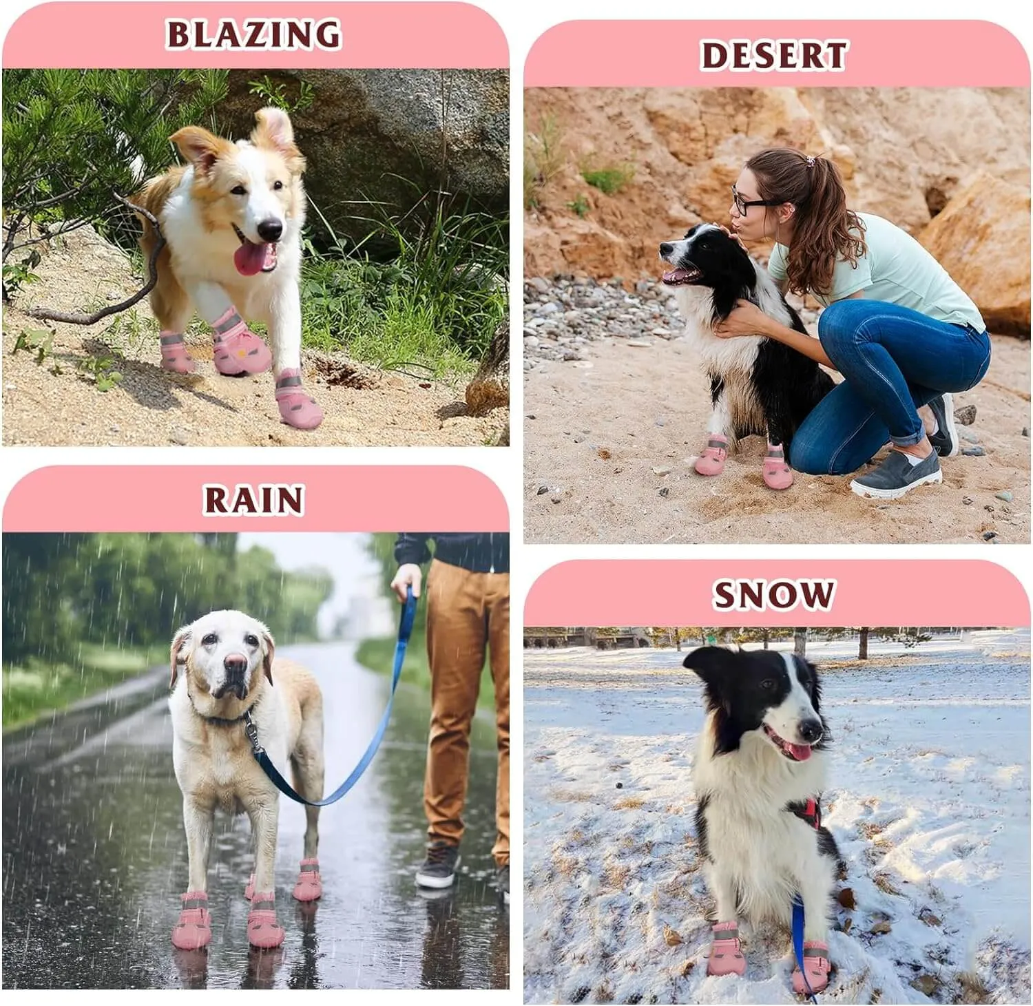 Dog Shoes, FISHOAKY Dog Shoes for Large Dogs)