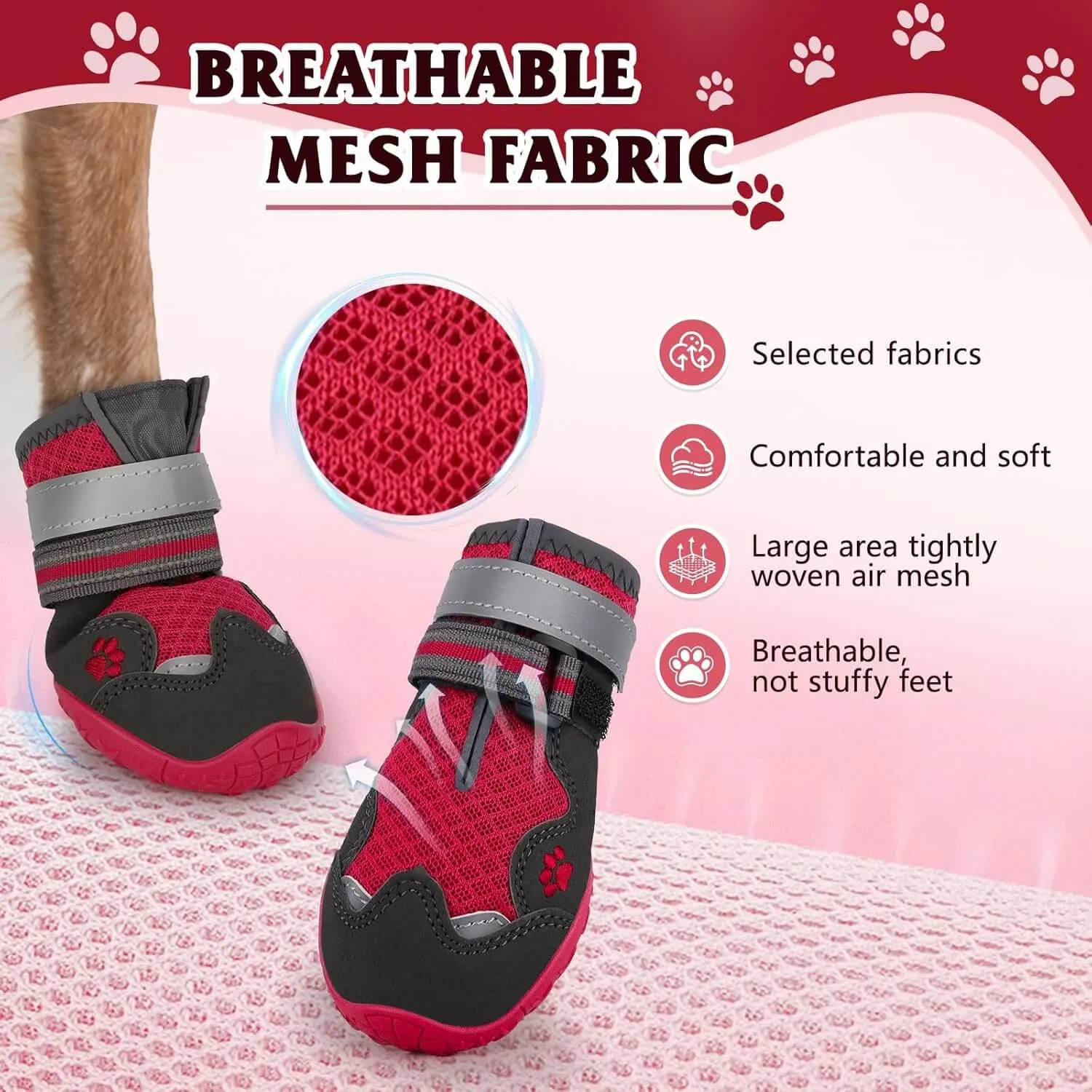 Dog Shoes, FISHOAKY Dog Shoes for Large Dogs)