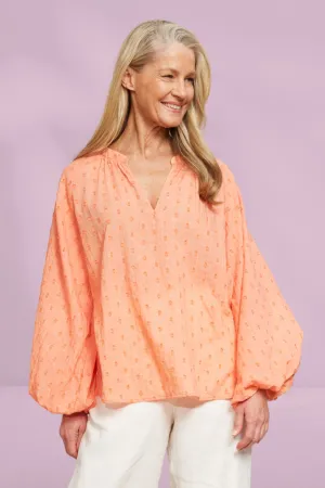 Eb and Ive Zephyr Blouse Papaya
