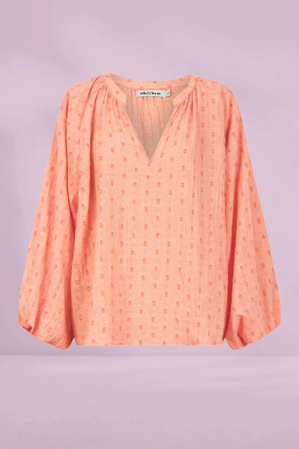 Eb and Ive Zephyr Blouse Papaya