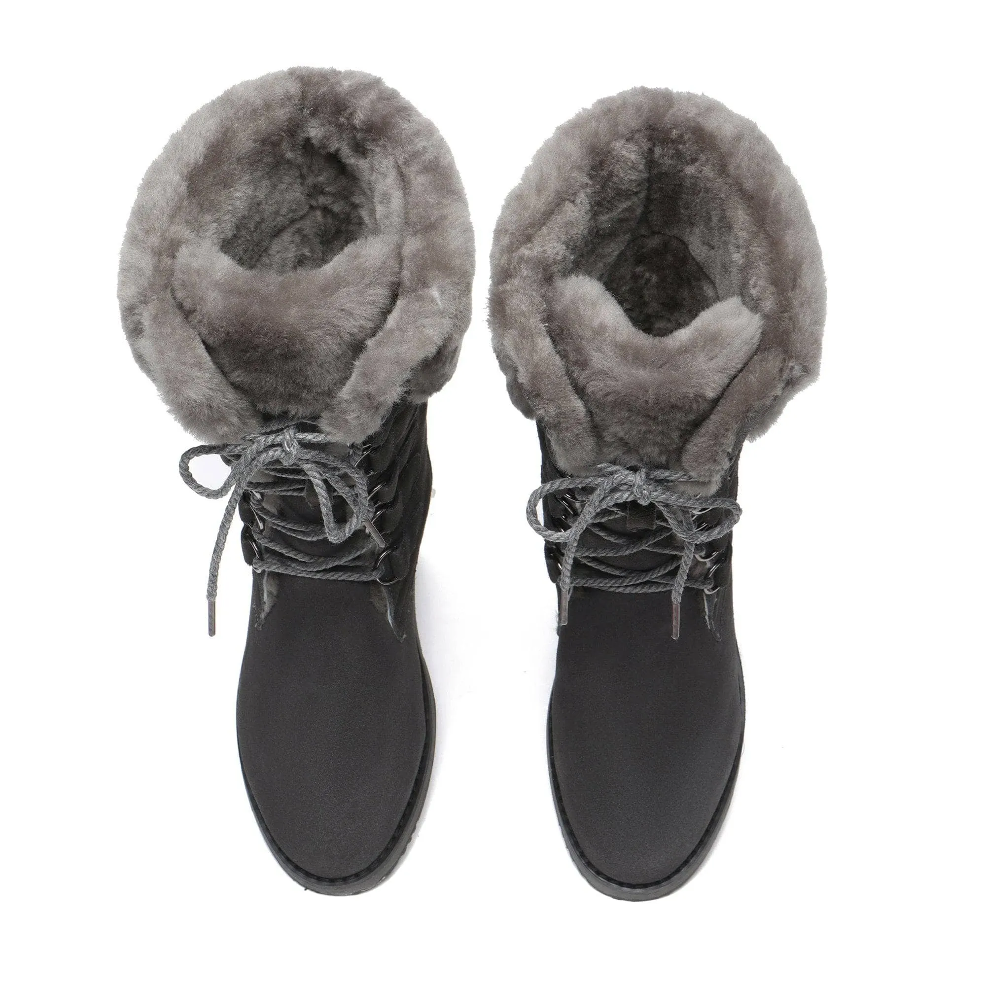 Ellena Lace Up Sheepskin Boots