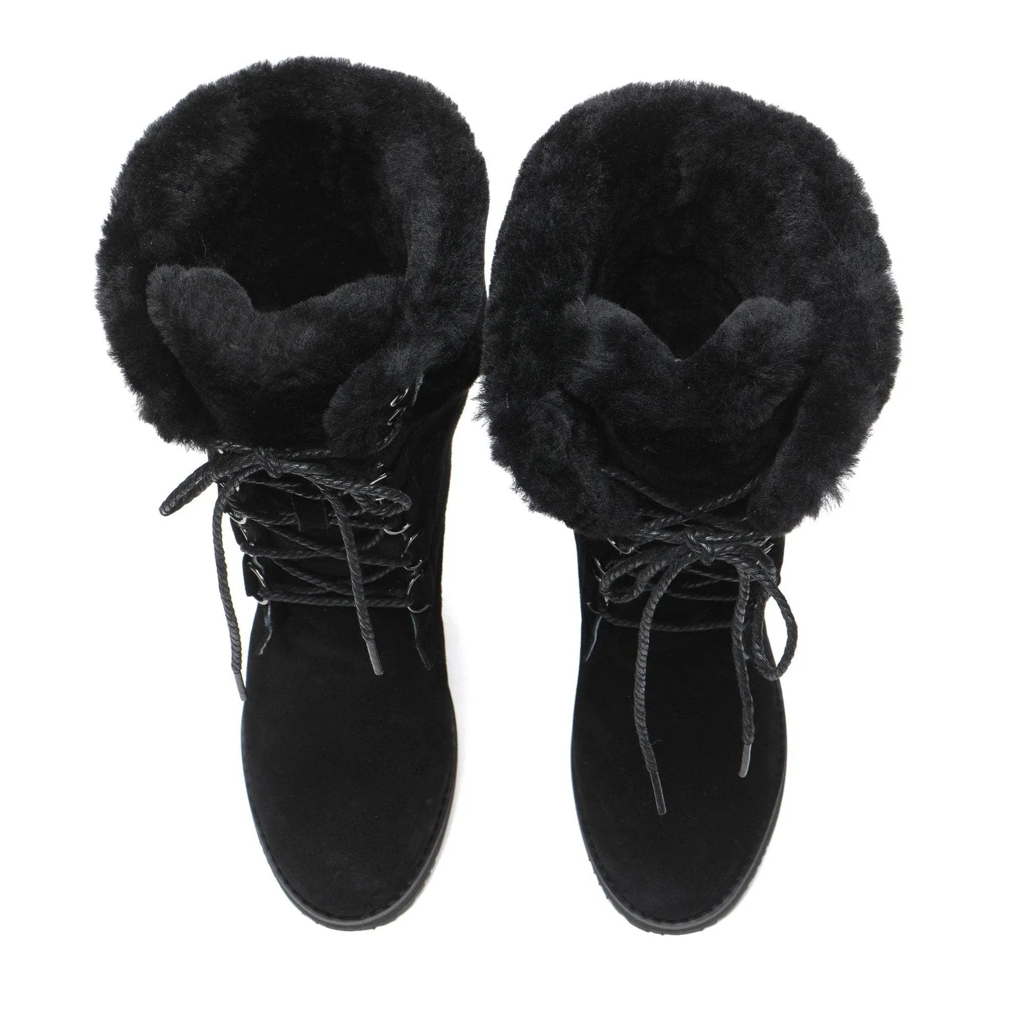 Ellena Lace Up Sheepskin Boots