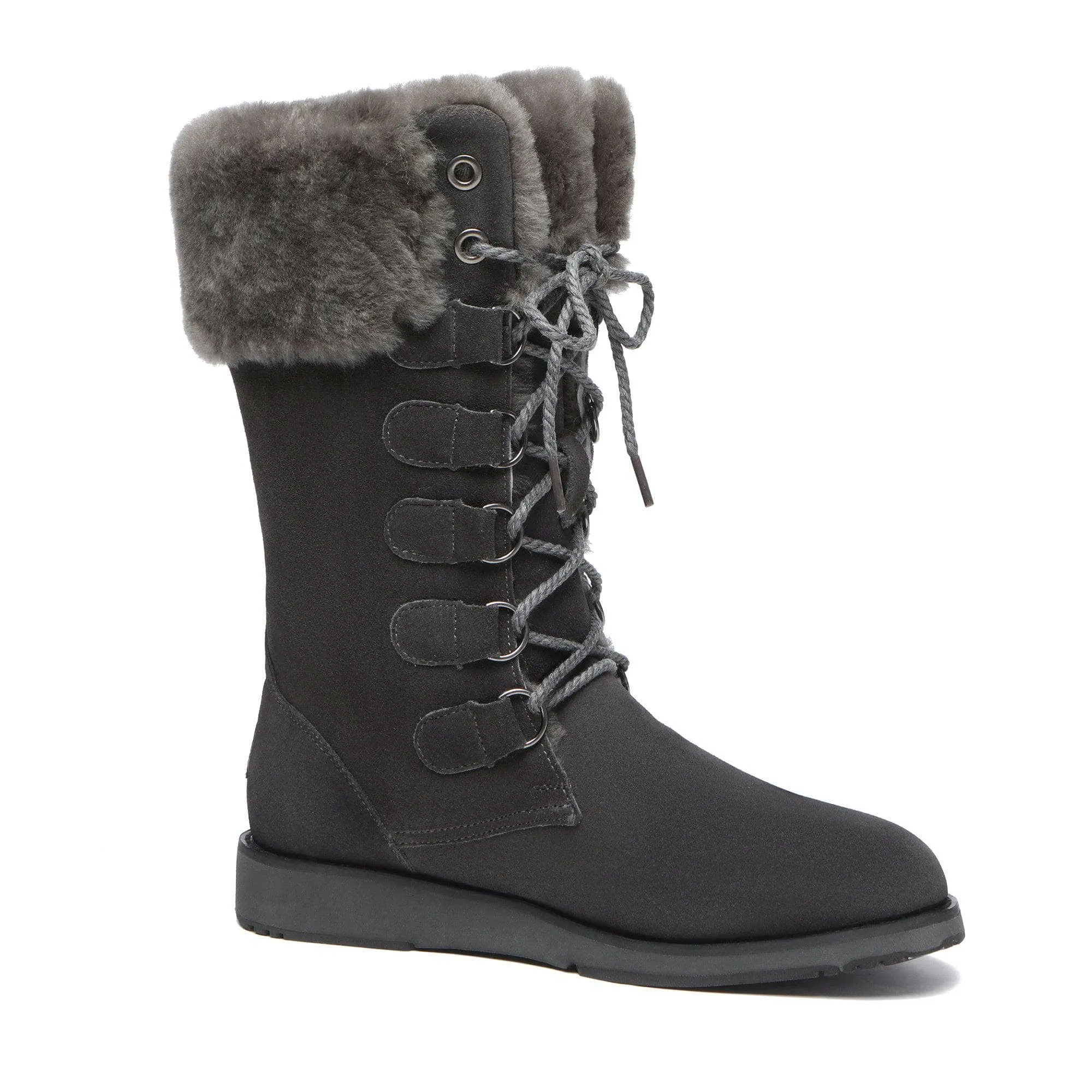 Ellena Lace Up Sheepskin Boots