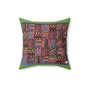 Faux Suede Square Pillow:  Psychedelic Calendar(tm) - Muted - Doublesided