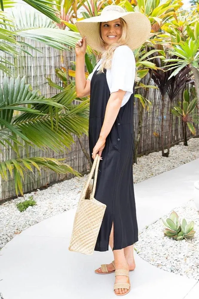 Freez Apron Dress Black