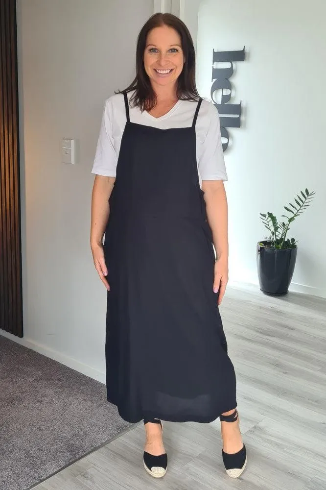 Freez Apron Dress Black