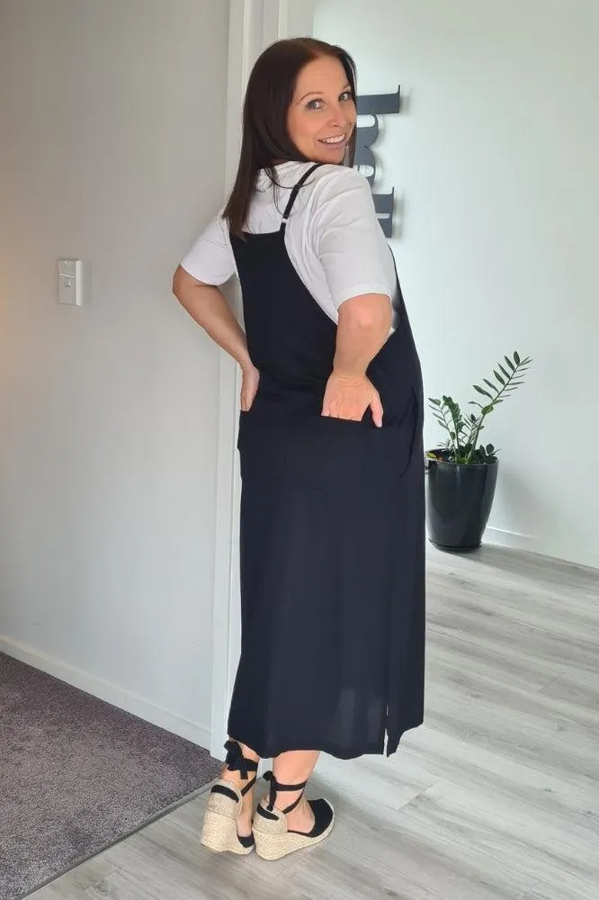 Freez Apron Dress Black
