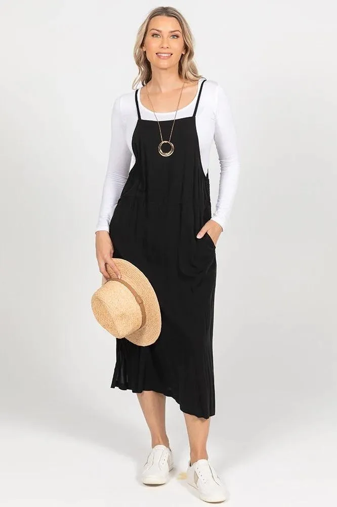 Freez Apron Dress Black