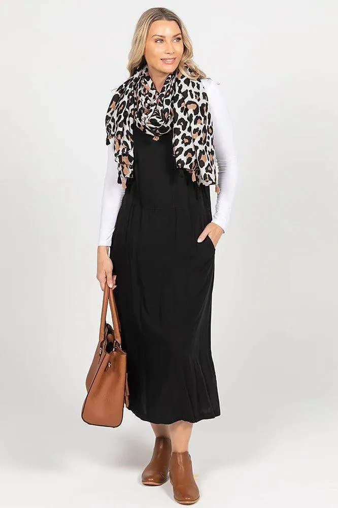 Freez Apron Dress Black