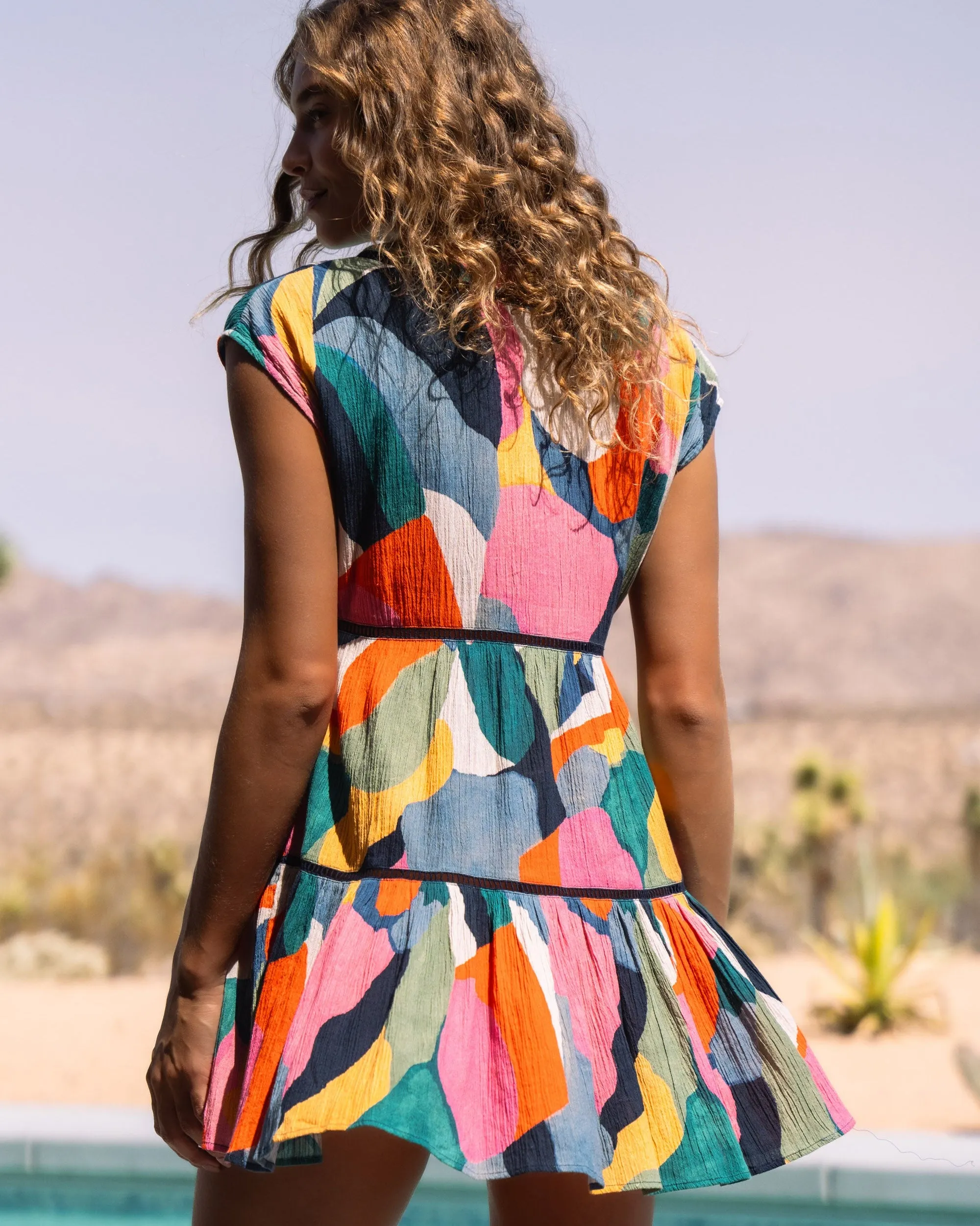 Gari Dress In Carta Colorblock