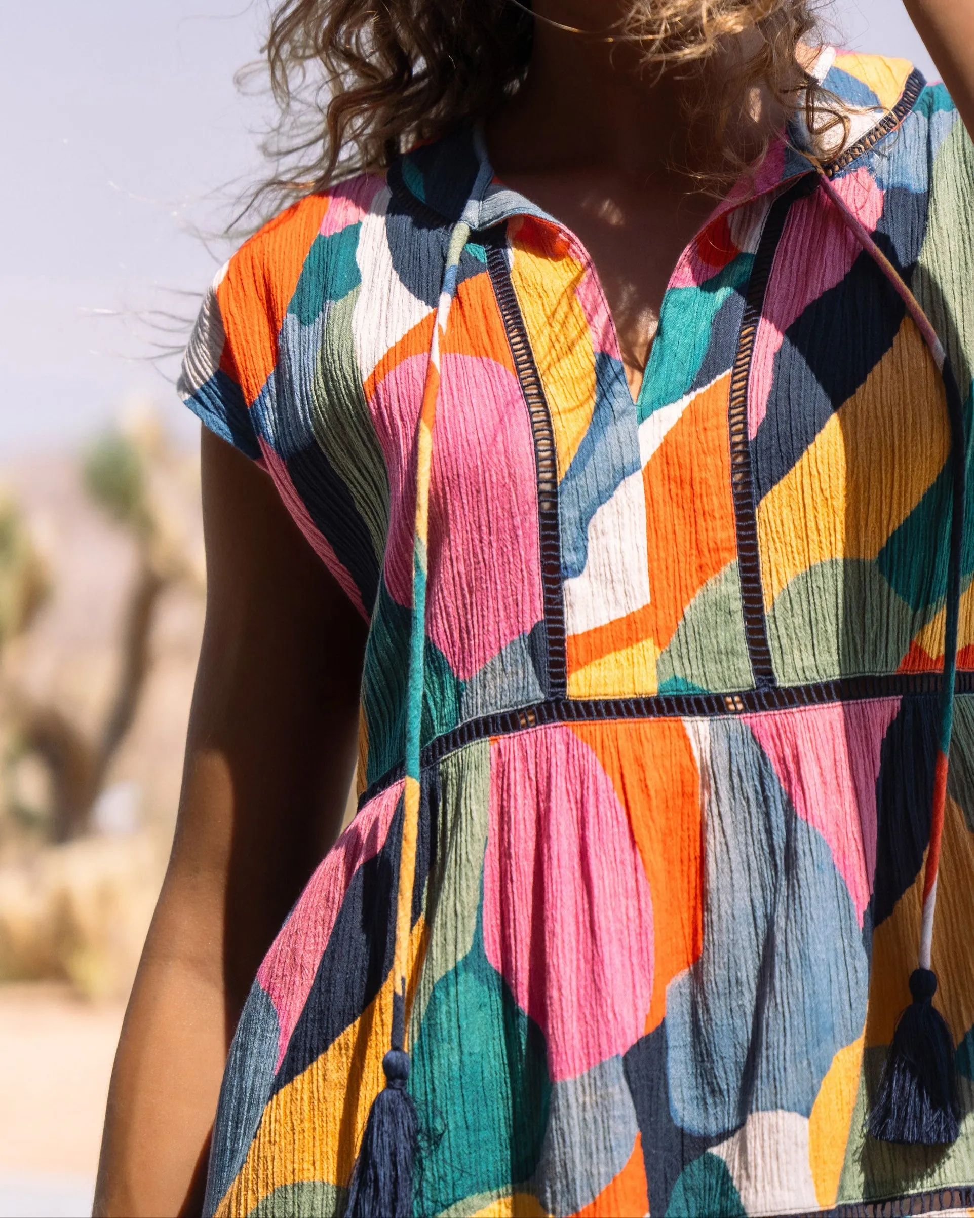 Gari Dress In Carta Colorblock