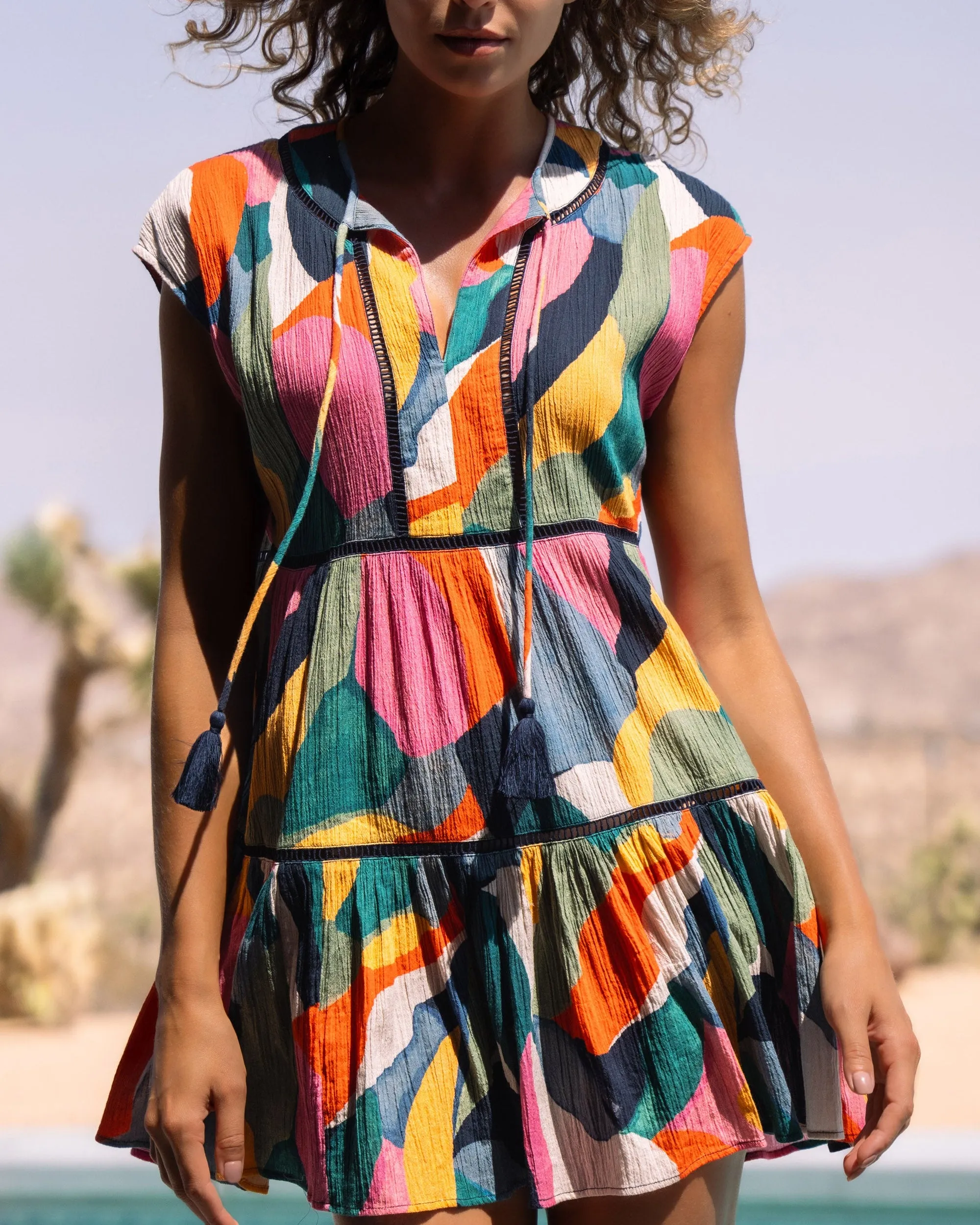 Gari Dress In Carta Colorblock