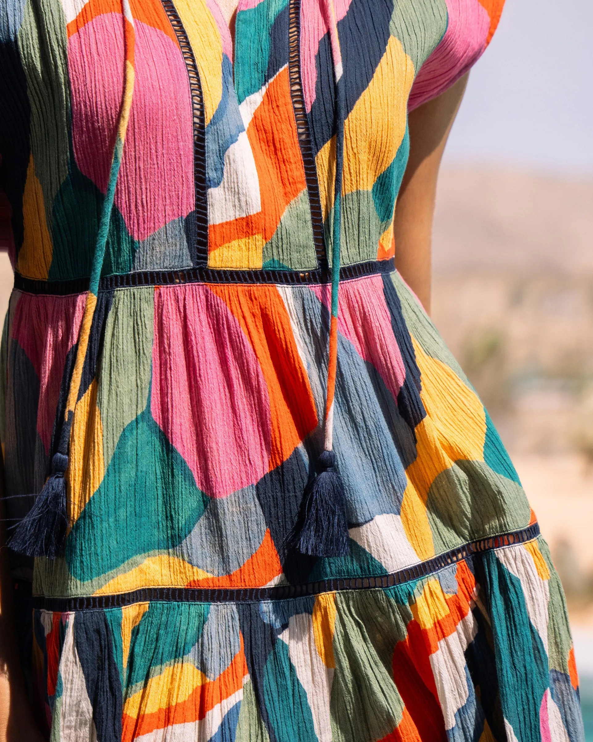 Gari Dress In Carta Colorblock