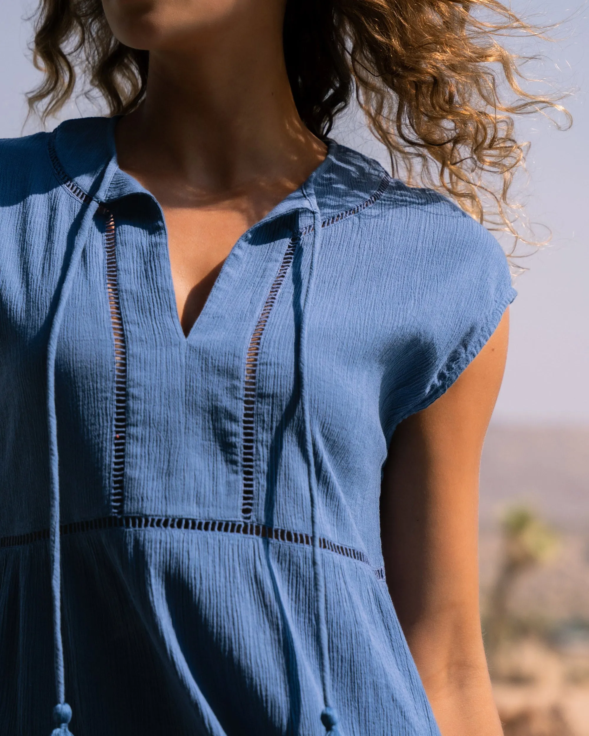 Gari Dress In Steel Blue