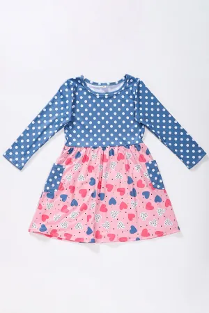 Girls Polka Dots and Hearts Dress