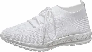 Lausiuoe Shoes For Women Sneakers Wide Width Athletic Walking Shoes Casual Mesh Slip On Comfortable Work Sock Sneakers