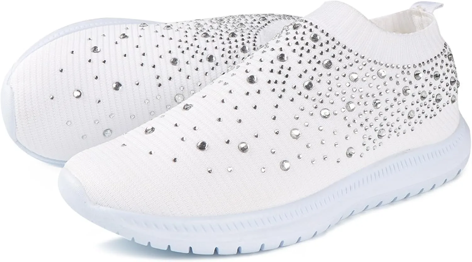 Lausiuoe Sneakers For Women Walking Shoes Comfortable Sock Sneakers Mesh Slip On Air Cushion Platform Loafers