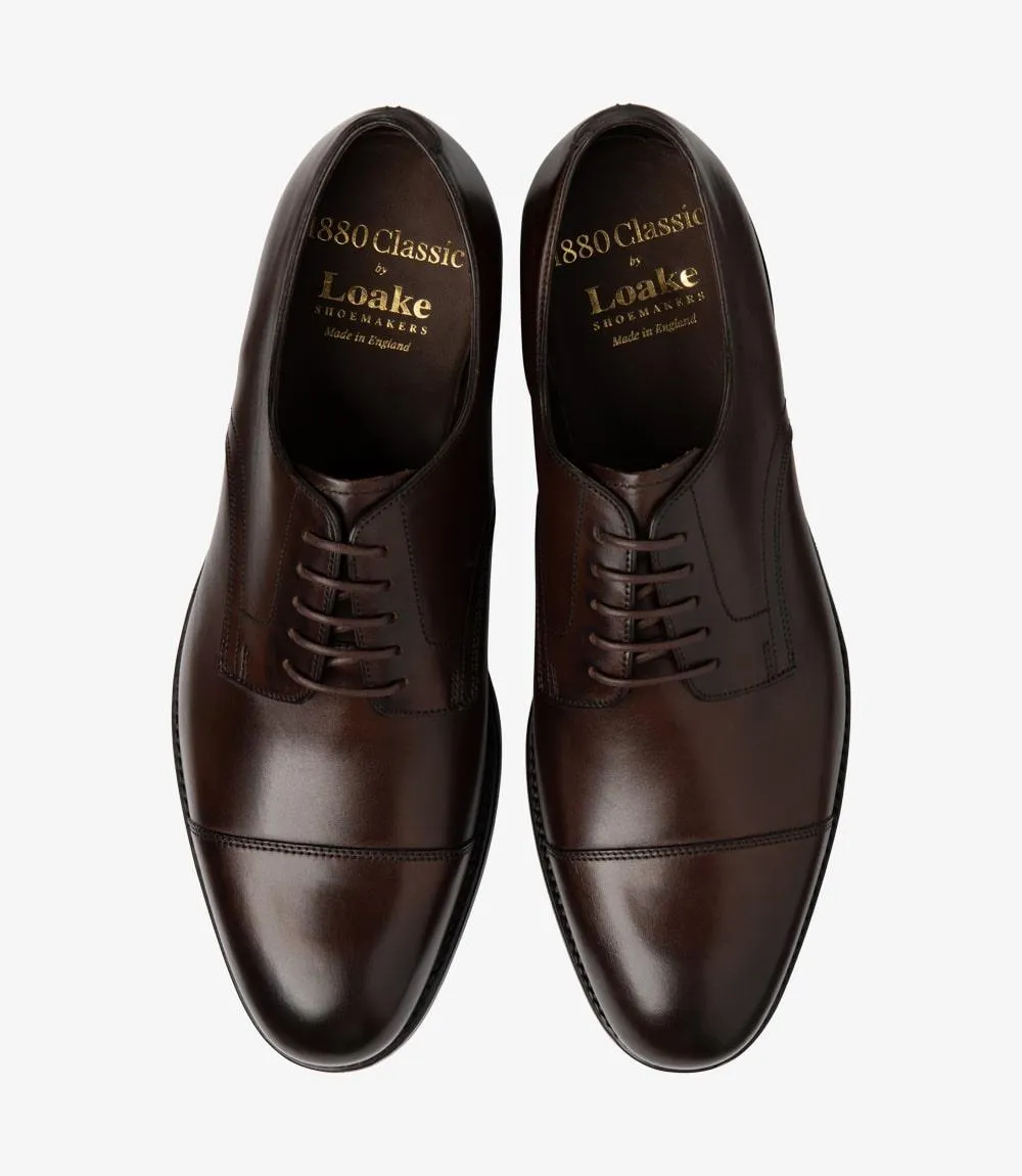 LOAKE PETERGATE WALNUT DERBY LEATHER SOLE F-MEDIUM