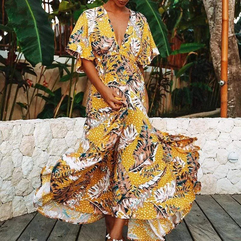 Meadow Boho Floral Maxi Dress
