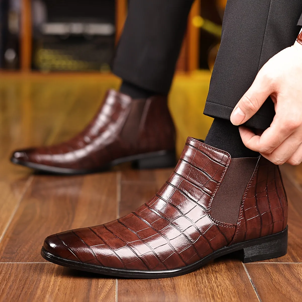 Men's Dress Boots For Formal Events | Plus Size Chlesea Non Slip Comfortable