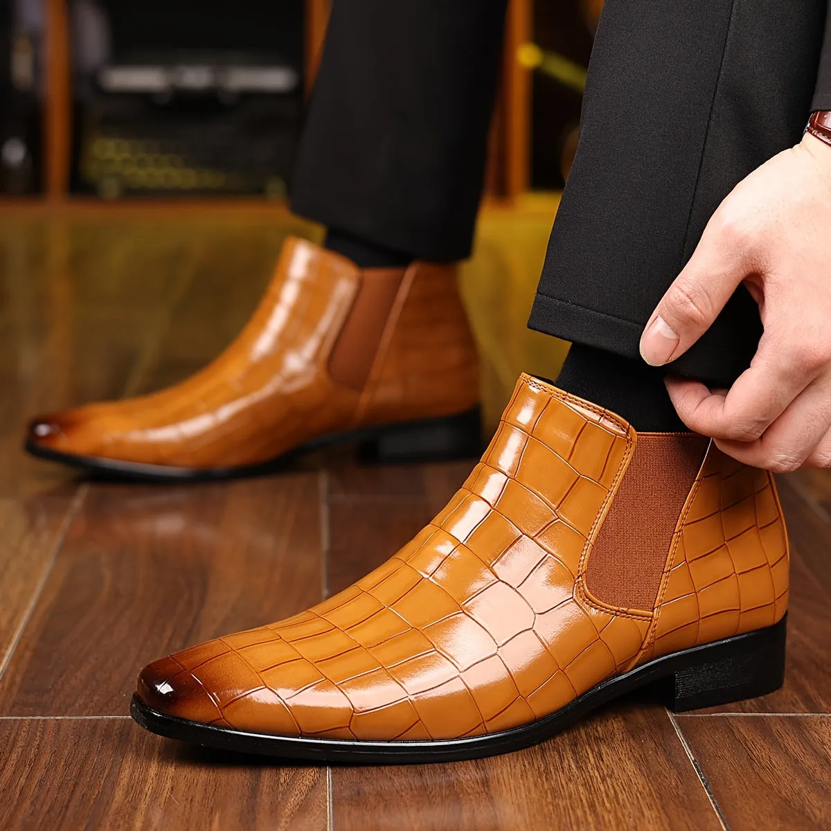 Men's Dress Boots For Formal Events | Plus Size Chlesea Non Slip Comfortable