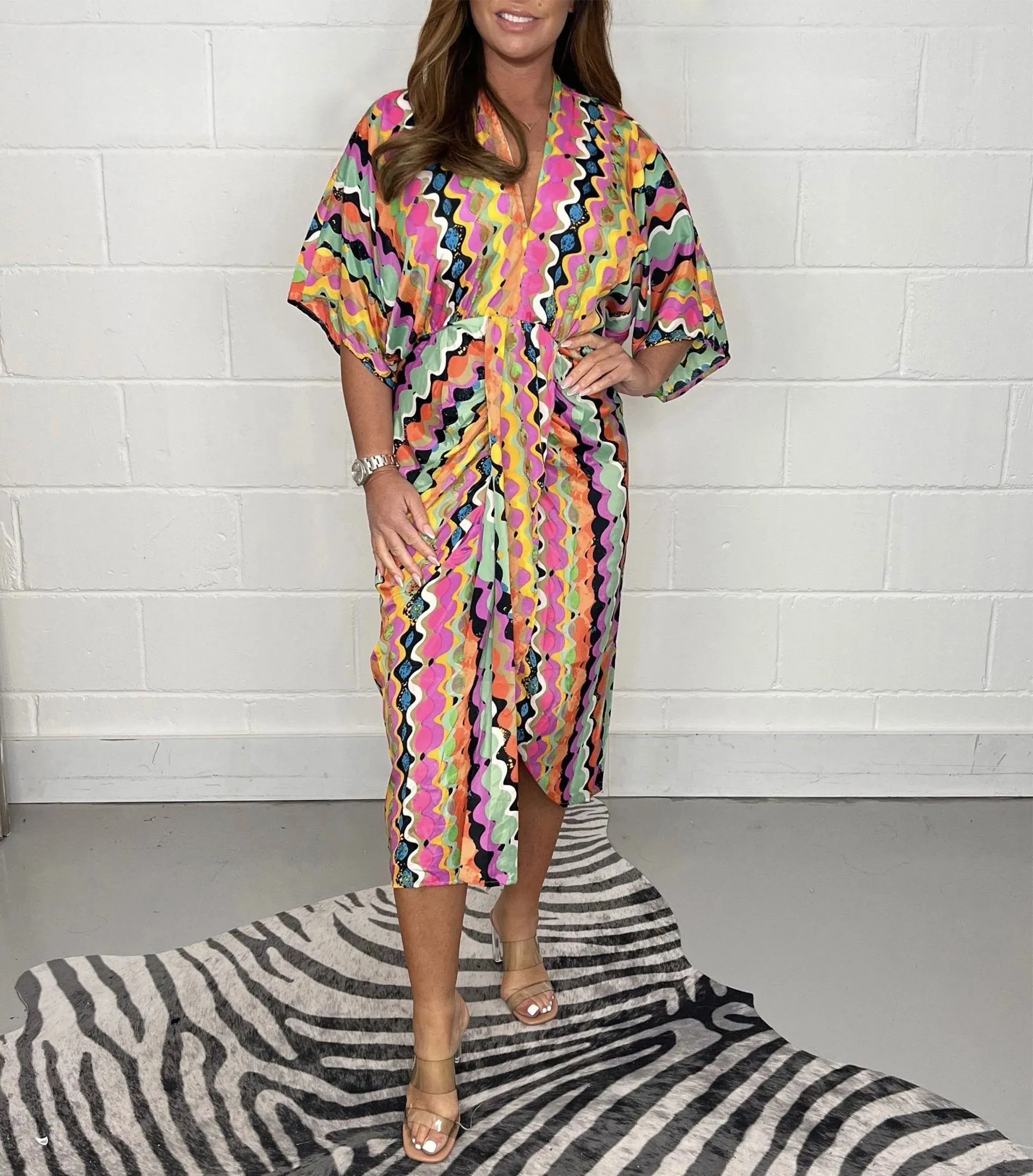 Missimi - Printed v-neck dress