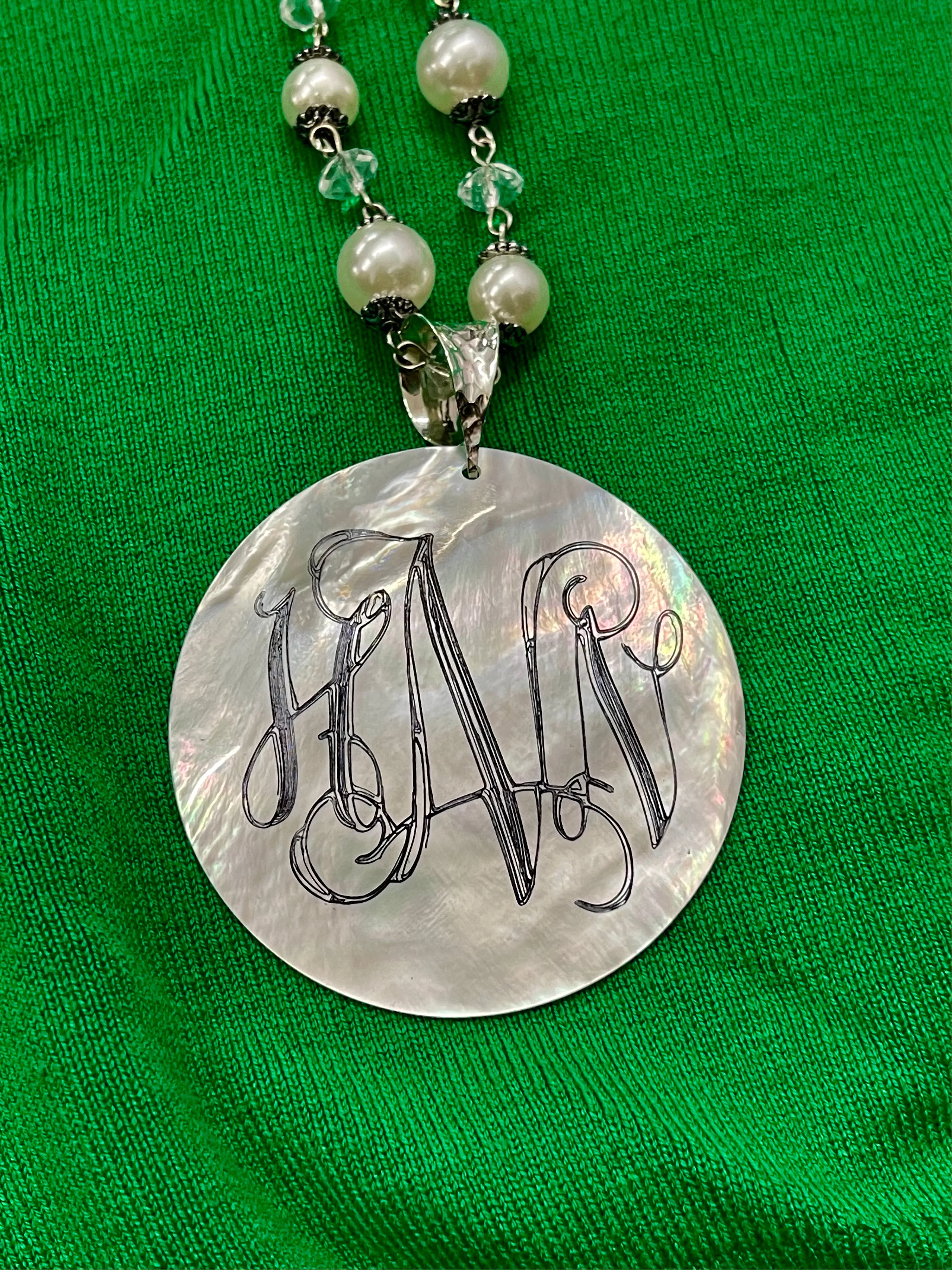 Mother Of Pearl Initial Necklace