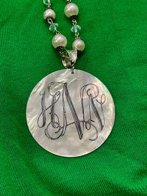Mother Of Pearl Initial Necklace