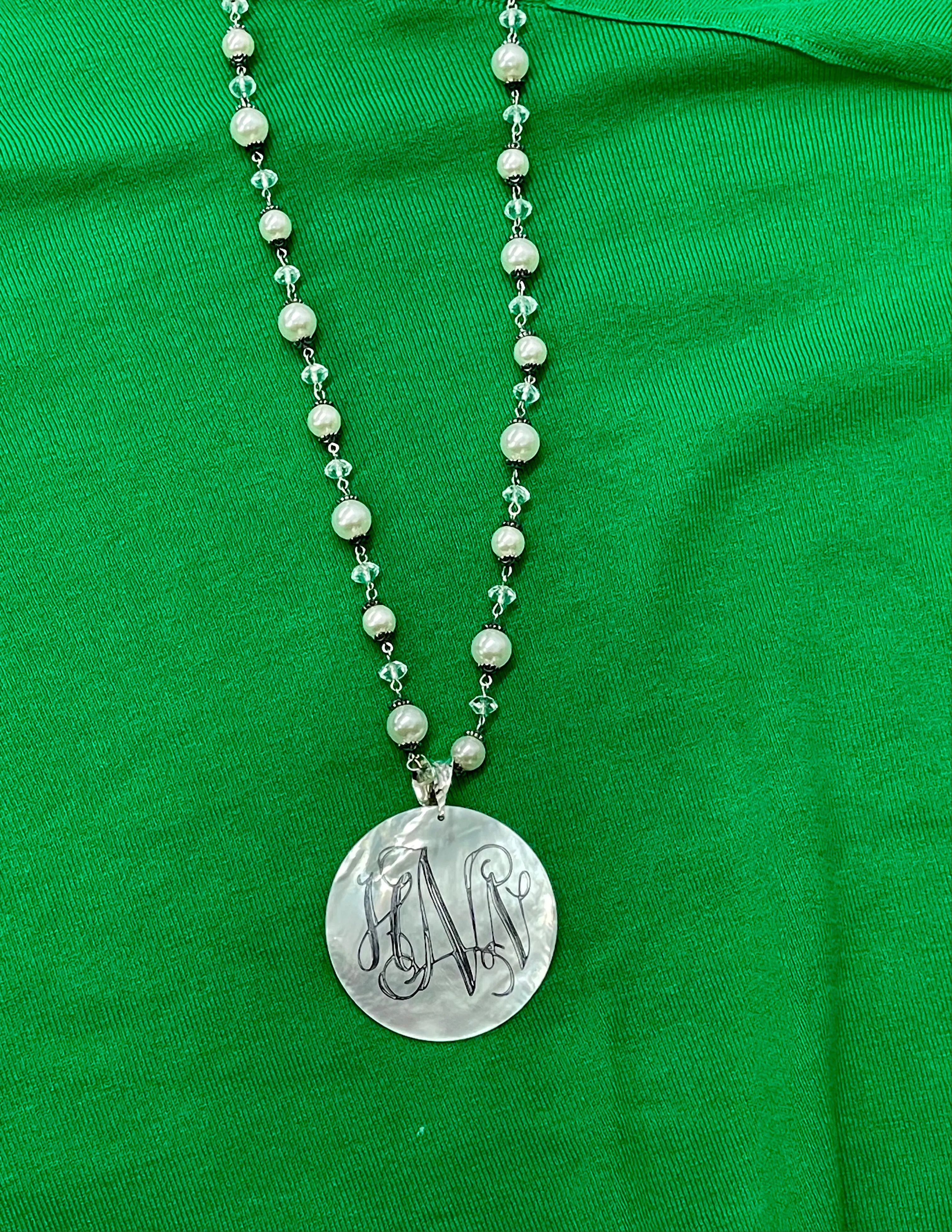 Mother Of Pearl Initial Necklace