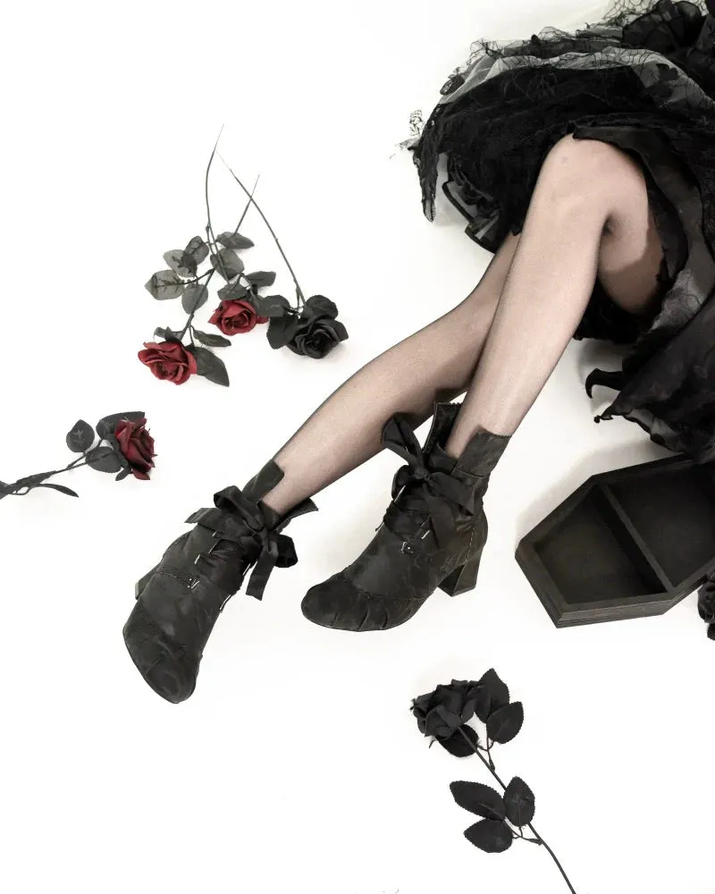 MR.Qiutian~Unknown Lady~Retro Lolita Shoes Round Head Boots for Autumn and Winter