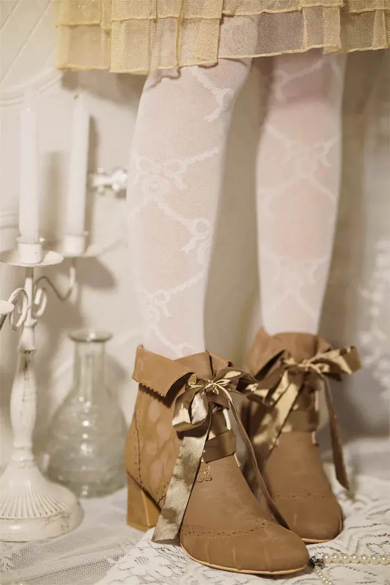 MR.Qiutian~Unknown Lady~Retro Lolita Shoes Round Head Boots for Autumn and Winter