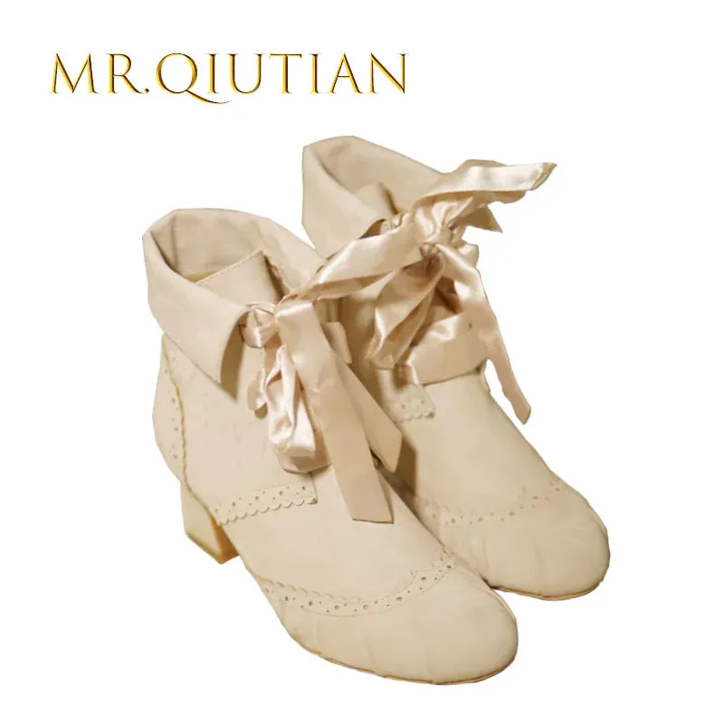 MR.Qiutian~Unknown Lady~Retro Lolita Shoes Round Head Boots for Autumn and Winter