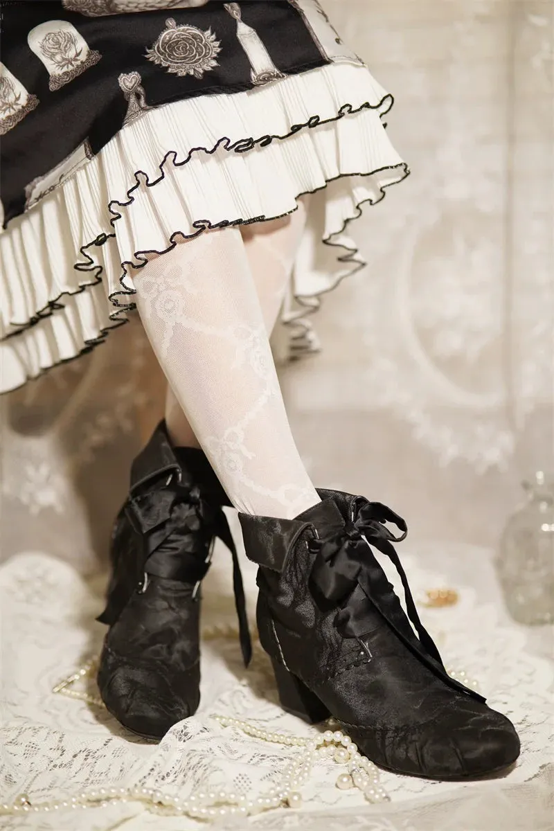MR.Qiutian~Unknown Lady~Retro Lolita Shoes Round Head Boots for Autumn and Winter
